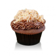 Rich chocolate cake with chocolate buttercream and german chocolate coconut filling