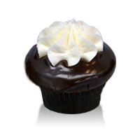 Chocolate cake with a creamy marshmallow filling dipped in chocolate ganache with more filling on top